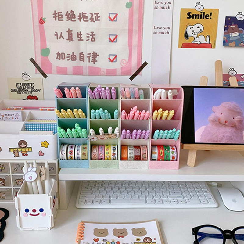 1db függőleges tárolódoboz, tolltartó smink ecsetek tárolódoboz, egyéb Szervező asztali irodaszertartó tárolódoboz