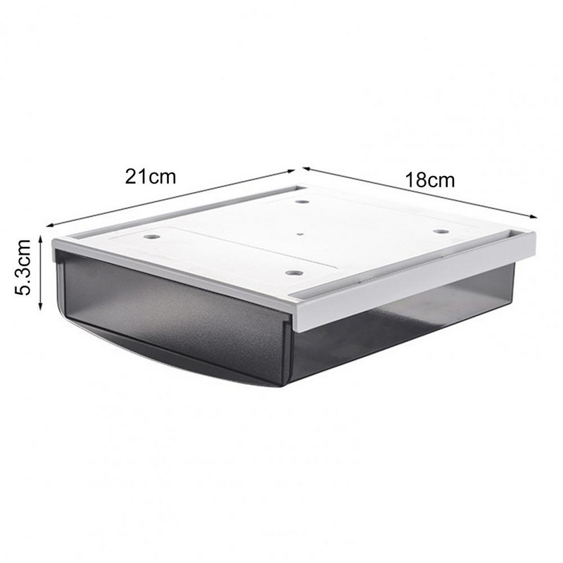 Под чекмеджето на бюрото Поставяща се скрита самозалепваща се плъзгаща се пластмасова пръчка върху чекмеджето Органайзер под бюрото Офис консумативи