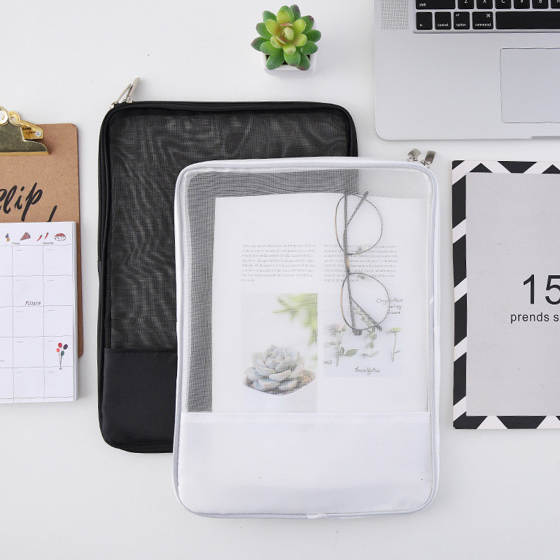 Simple Life A4 чанта за файлове Прозрачна решетка Двойно запечатана безопасна папка за документи Офис Бизнес пътуване Училищни пособия A6675