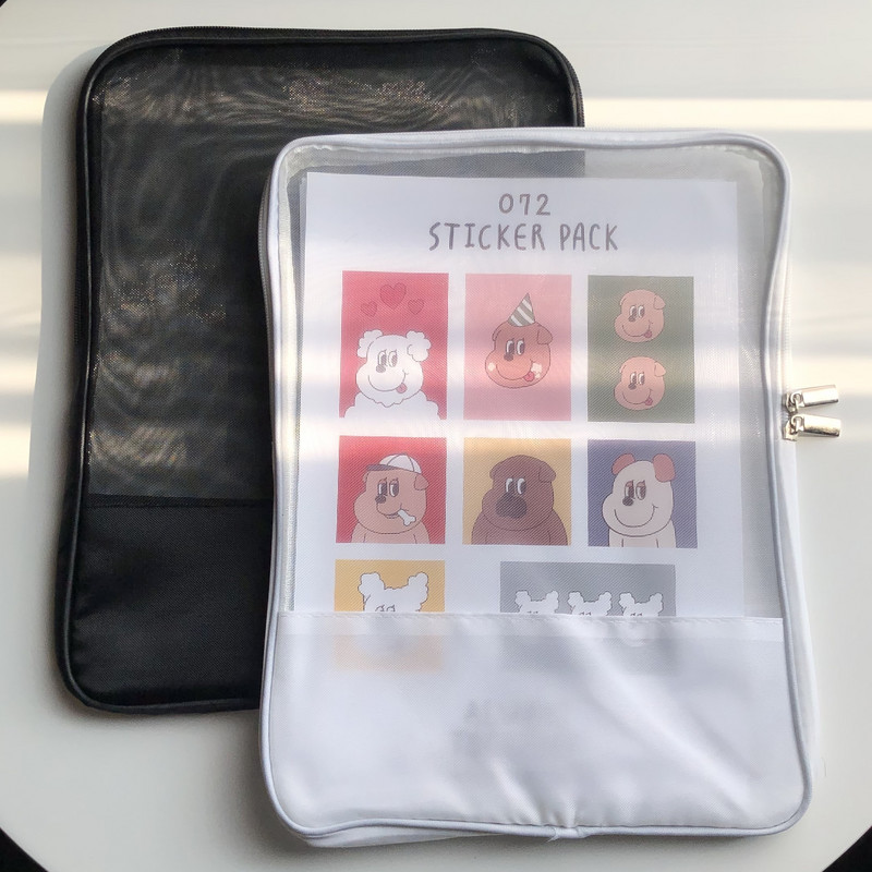 Simple Life A4 чанта за файлове Прозрачна решетка Двойно запечатана безопасна папка за документи Офис Бизнес пътуване Училищни пособия A6675