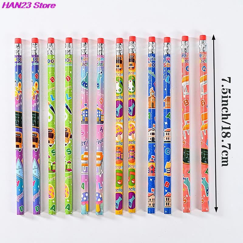 Új 12db HB fa ceruzakötők radírral tanuló gyerekeknek rajzíró lapizs iskolai írószer írószerhez