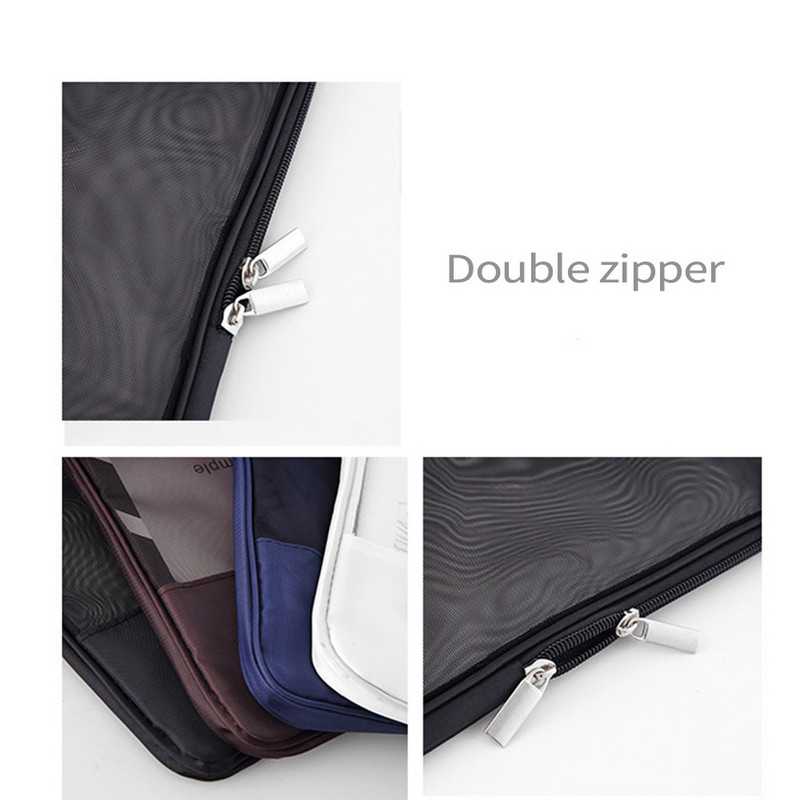 Διχτυωτή τσάντα φερμουάρ Α4 Διαφανής τσάντα εγγράφων μεγάλης χωρητικότητας φοιτητική τσάντα δοκιμών γραφικής ύλης Χάρτινη τσάντα αποθήκευσης