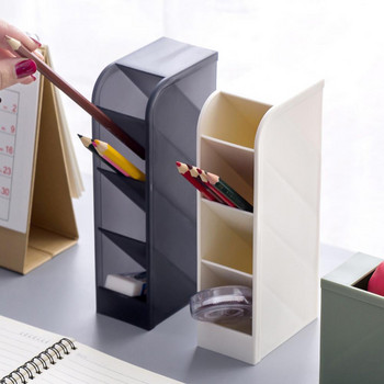 Nieuwe Creatieve 4 Grid Sub-Grid Plastic Desk Organizer Επιτραπέζιο στυλό θήκη Potlood Make Storage Tray