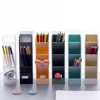 Nieuwe Creatieve 4 Grid Sub-Grid Plastic Desk Organizer Επιτραπέζιο στυλό θήκη Potlood Make Storage Tray