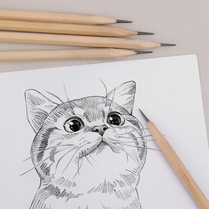 Fa fekete ólom ceruzák Hatszögletű markolat ceruza HB grafit ceruza csomag íráshoz festéshez vázlatkészítés kellékek osztálytermi irodákhoz