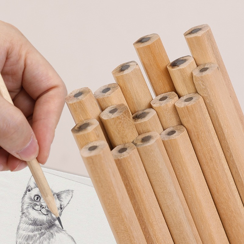 Fa fekete ólom ceruzák Hatszögletű markolat ceruza HB grafit ceruza csomag íráshoz festéshez vázlatkészítés kellékek osztálytermi irodákhoz