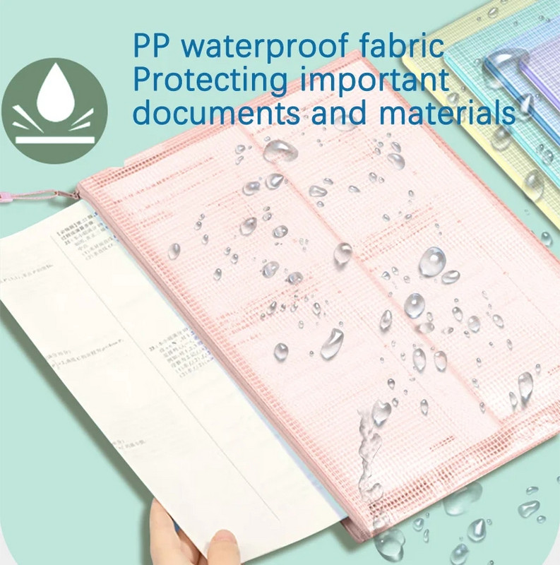 5 τμχ Πολύχρωμες τσέπες με φερμουάρ με φερμουάρ Αδιάβροχο φάκελος με φερμουάρ Α4 Σχολικά είδη γραφείου Τσάντα αποθήκευσης Etui