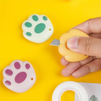 1 PC Cute Cartoon Cat Claw Πτυσσόμενο χαρτοκόπτη Μαχαίρια Χαρτικά για Σχολικό Γραφείο Μαχαίρι φακέλου ανοιχτήρι κουτιού σπιτιού