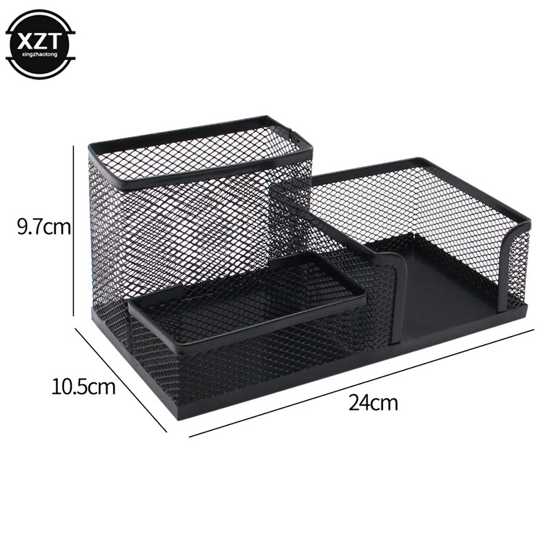 3-u-1 Stolni organizator Držač za olovke Držač za olovke Metalni šuplji mrežasti žičani Organizador De Escritorio Lapices Uredski stolni pribor