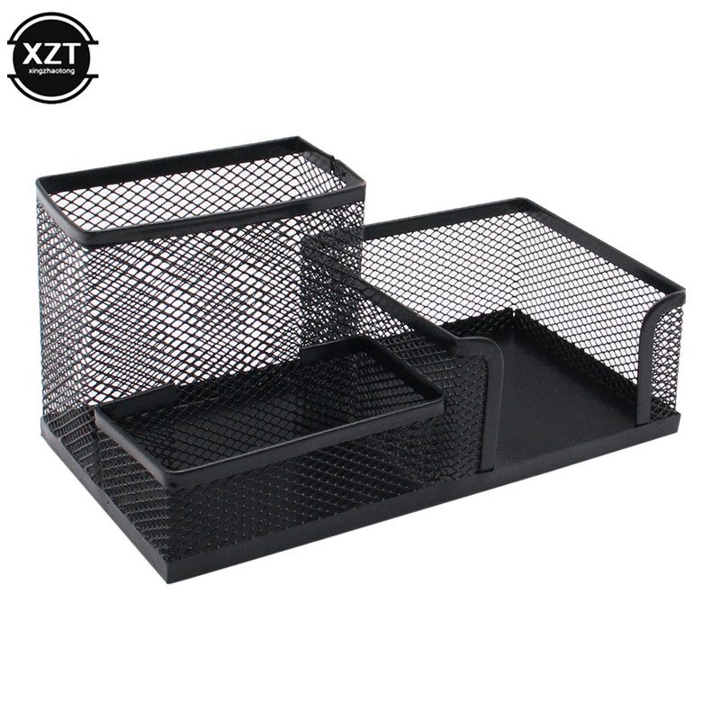 3-u-1 Stolni organizator Držač za olovke Držač za olovke Metalni šuplji mrežasti žičani Organizador De Escritorio Lapices Uredski stolni pribor