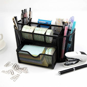 9 Odlagalište Višenamjenski stolni organizator Mrežasti metalni držač za olovke Spremnik za pisaći pribor Blagajna Školski pribor Pribor