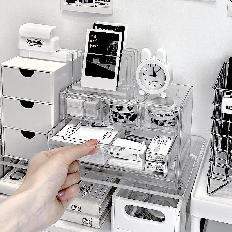 Прозрачна акрилна кутия за съхранение в стил на чекмедже Настолни канцеларски принадлежности Органайзер за различни предмети Nail Art Бижута Поставка за козметика Пластмасови кутии