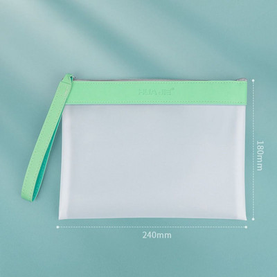 Átlátszó dokumentumtároló tasak, nagy kapacitású PET hálós cipzáras táska Hordozható vastagított átlátszó irattáska