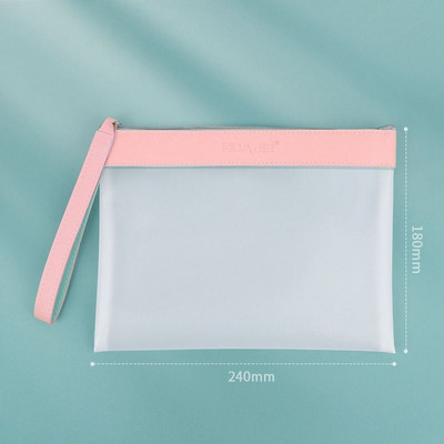 Átlátszó dokumentumtároló tasak, nagy kapacitású PET hálós cipzáras táska Hordozható vastagított átlátszó irattáska