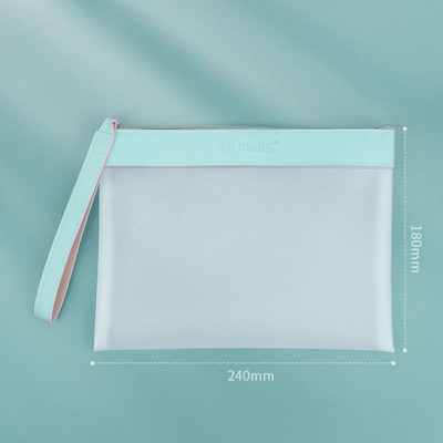 Átlátszó dokumentumtároló tasak, nagy kapacitású PET hálós cipzáras táska Hordozható vastagított átlátszó irattáska