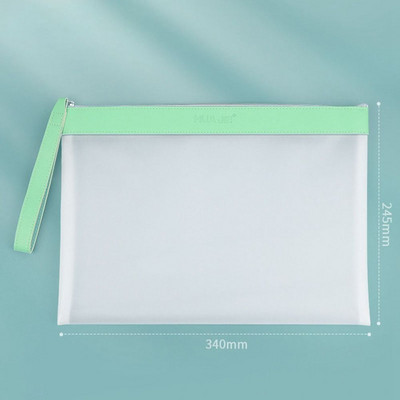 Átlátszó dokumentumtároló tasak, nagy kapacitású PET hálós cipzáras táska Hordozható vastagított átlátszó irattáska