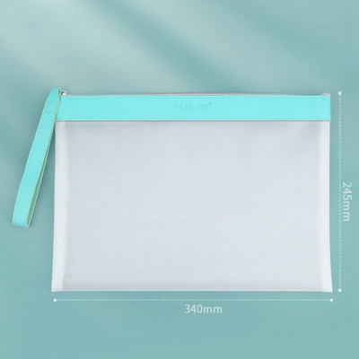 Átlátszó dokumentumtároló tasak, nagy kapacitású PET hálós cipzáras táska Hordozható vastagított átlátszó irattáska