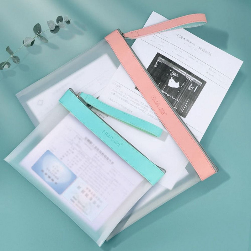 Átlátszó dokumentumtároló tasak, nagy kapacitású PET hálós cipzáras táska Hordozható vastagított átlátszó irattáska