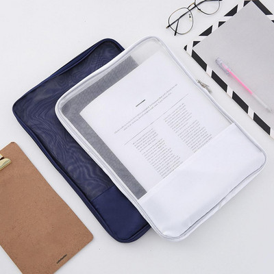 Documents Bag Translucent A4 Zipper Compact Design Student Case Paper Examination Nylon Bag Office School Folders
