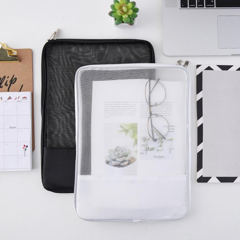 Τσάντα εγγράφων Διαφανές φερμουάρ Α4 Συμπαγής σχεδίαση Μαθητική θήκη Χαρτί εξέτασης Nylon Τσάντα γραφείου Σχολικοί φάκελοι