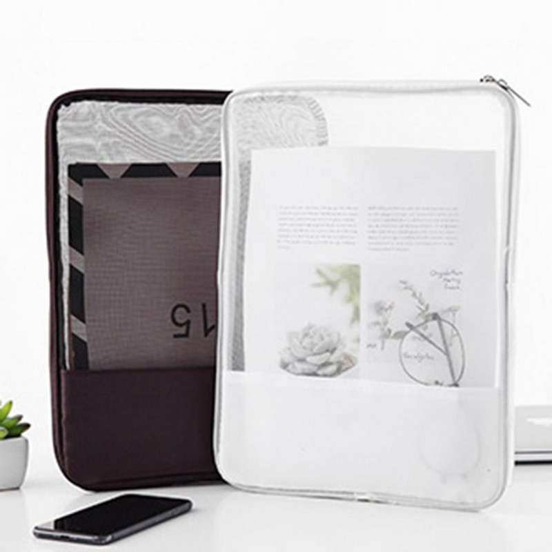 Τσάντα εγγράφων Διαφανές φερμουάρ Α4 Συμπαγής σχεδίαση Μαθητική θήκη Χαρτί εξέτασης Nylon Τσάντα γραφείου Σχολικοί φάκελοι