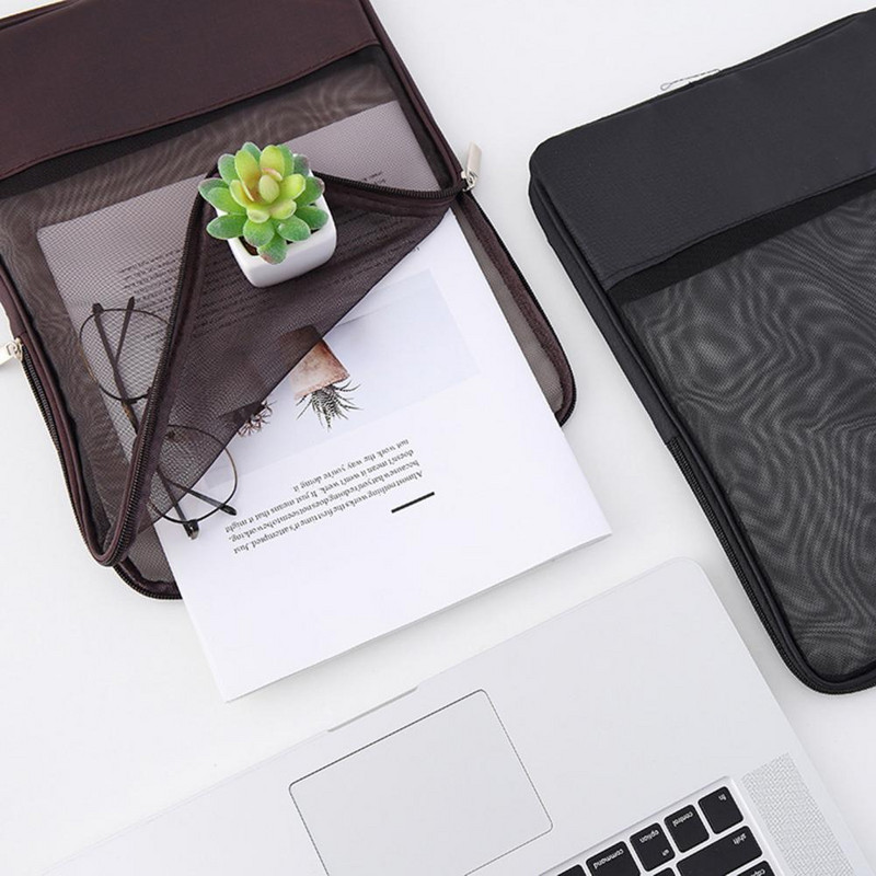 Τσάντα εγγράφων Διαφανές φερμουάρ Α4 Συμπαγής σχεδίαση Μαθητική θήκη Χαρτί εξέτασης Nylon Τσάντα γραφείου Σχολικοί φάκελοι