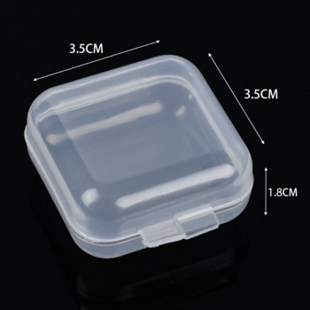 Преносими прозрачни мини пластмасови контейнери Прозрачна кутия за съхранение на предмети Занаяти Медицина Тапа за прах Тапа за уши Калъф за бижута