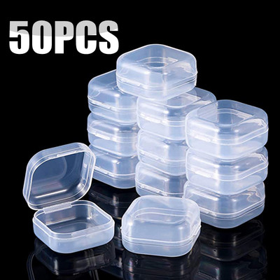 Mini containere portabile din plastic transparent Cutie de depozitare transparentă pentru articole Artizanat Medicină Dop de praf Dop de urechi Cutie de bijuterii