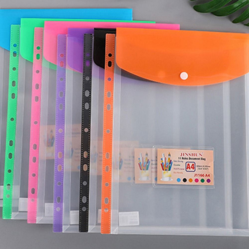 Proširivi džep za registrator s 11 rupa, prozirni, vodootporni registrator, probušeni džepovi, slobodni listovi, jednostavni registrator, kuverte za gotovinu