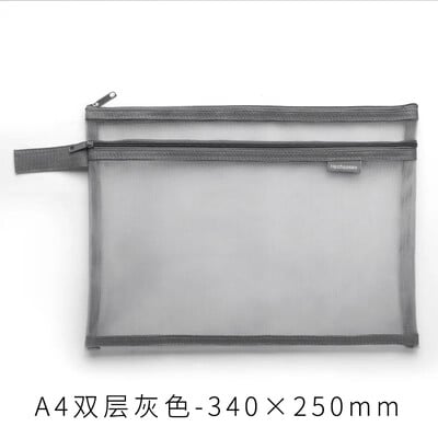 Прозрачни папки с файлове Найлонова мрежеста чанта за съхранение Удобен цип Ученически тест Органайзер за канцеларски материали Ученически пособия