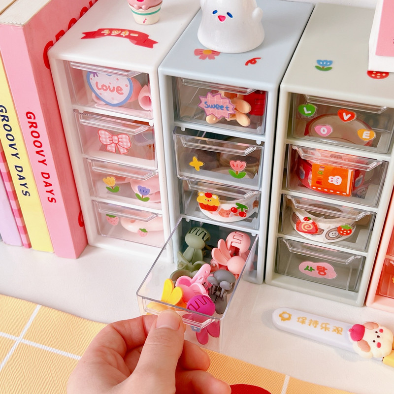 MINKYS New Arrival 4 fiókos asztali rendszerező asztali klipek kis írószerek tárolódoboz Iskolai írószer kiegészítők