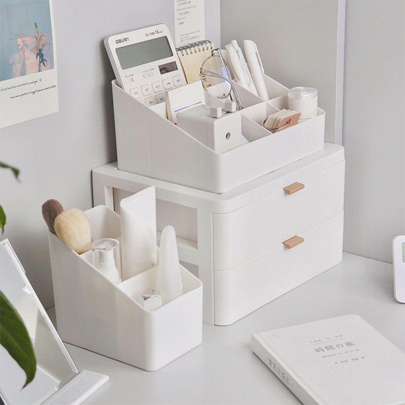 Creative Desktop Storage Box Πλαστική θήκη αποθήκευσης καλλυντικών Οργανωτής γραφείου Ins Φοιτητική θήκη για στυλό Κουτιά οργάνωσης χαρτικών