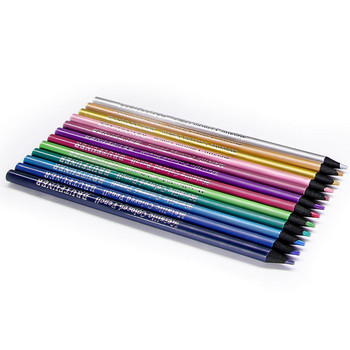 Brutfuner 12 цвята метални цветни моливи Меко дърво Молив за рисуване Скица Молив за художник Студентски артикули
