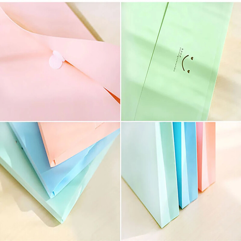 1 τεμ. Τσάντα φακέλου τσέπης χρώματος καραμέλα Α4 Τσάντα εγγράφων μεγάλης χωρητικότητας Φάκελοι αρχείου με κουμπιά κουμπιού τσάντες αποθήκευσης σχολικών προμηθειών γραφείου