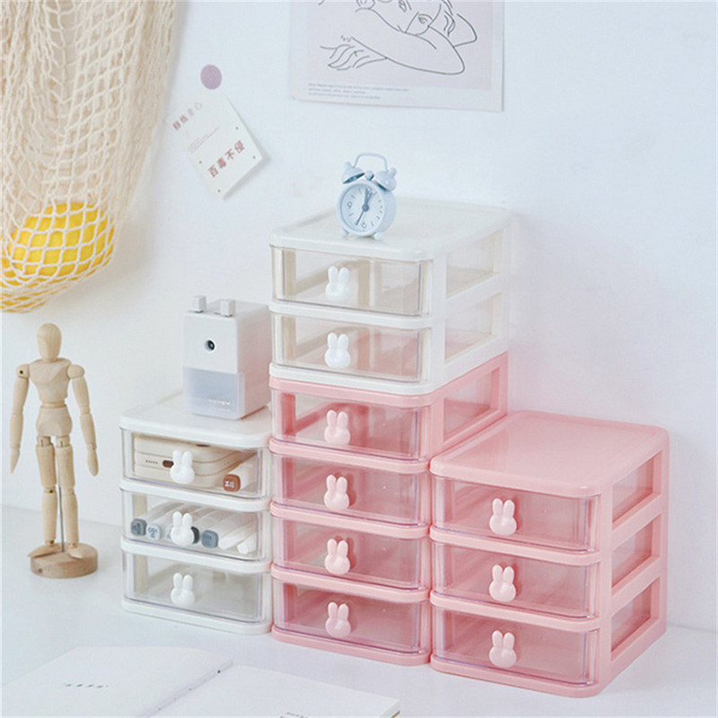 Rabbit Desktop Organizer Συρταριέρα Κουτί αποθήκευσης Κοσμήματα Κουτί μαλλιών Κλιπ κεφαλής Αξεσουάρ σχοινί Ράφι αποθήκευσης