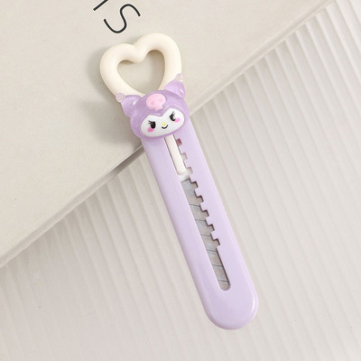 Mini cuțit de tăiat hârtie Sanrio Macaron drăguț, autocolant colorat, lucrat manual, ambalaj expres, tăietor de artă, papetar de desene animate pentru studenți