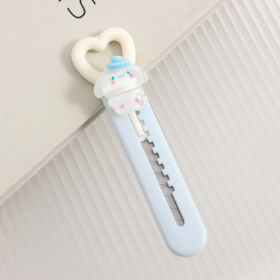 Mini cuțit de tăiat hârtie Sanrio Macaron drăguț, autocolant colorat, lucrat manual, ambalaj expres, tăietor de artă, papetar de desene animate pentru studenți