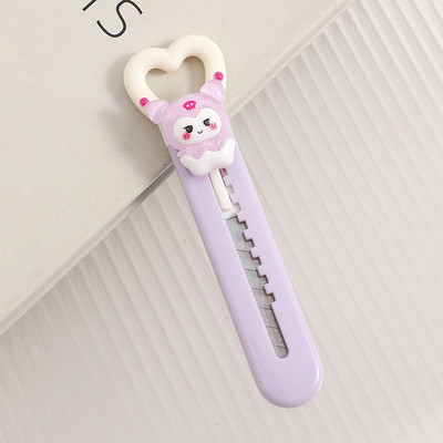 Mini cuțit de tăiat hârtie Sanrio Macaron drăguț, autocolant colorat, lucrat manual, ambalaj expres, tăietor de artă, papetar de desene animate pentru studenți