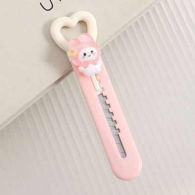 Mini cuțit de tăiat hârtie Sanrio Macaron drăguț, autocolant colorat, lucrat manual, ambalaj expres, tăietor de artă, papetar de desene animate pentru studenți