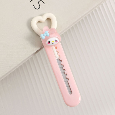 Mini cuțit de tăiat hârtie Sanrio Macaron drăguț, autocolant colorat, lucrat manual, ambalaj expres, tăietor de artă, papetar de desene animate pentru studenți