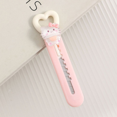 Mini cuțit de tăiat hârtie Sanrio Macaron drăguț, autocolant colorat, lucrat manual, ambalaj expres, tăietor de artă, papetar de desene animate pentru studenți