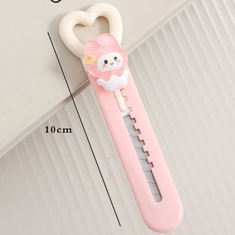 Mini cuțit de tăiat hârtie Sanrio Macaron drăguț, autocolant colorat, lucrat manual, ambalaj expres, tăietor de artă, papetar de desene animate pentru studenți