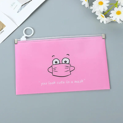 Τσάντα αποθήκευσης Φοιτητής Χαριτωμένη τσάντα με φερμουάρ κινουμένων σχεδίων PP Τσάντα πληροφοριών για χαρτικά