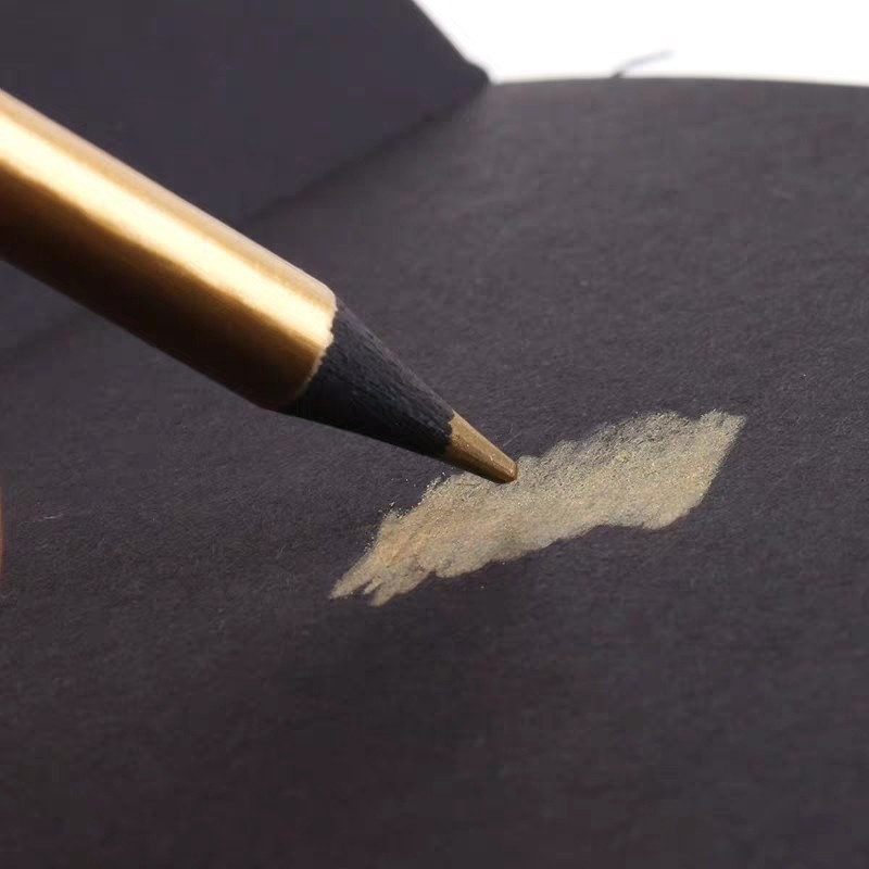 12 Színes\doboz Fém színes ceruzák Rajz Vázlatok Puha fa arany ceruzakészlet Diákszakma művészeti kellékekhez