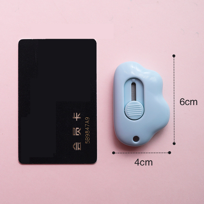 Cute Cloud Shape Mini Utility Naži Kastes griezējs Ievelkams Vēstuļu Attaisāmais Pārnēsājams Kartona Attaisāmais
