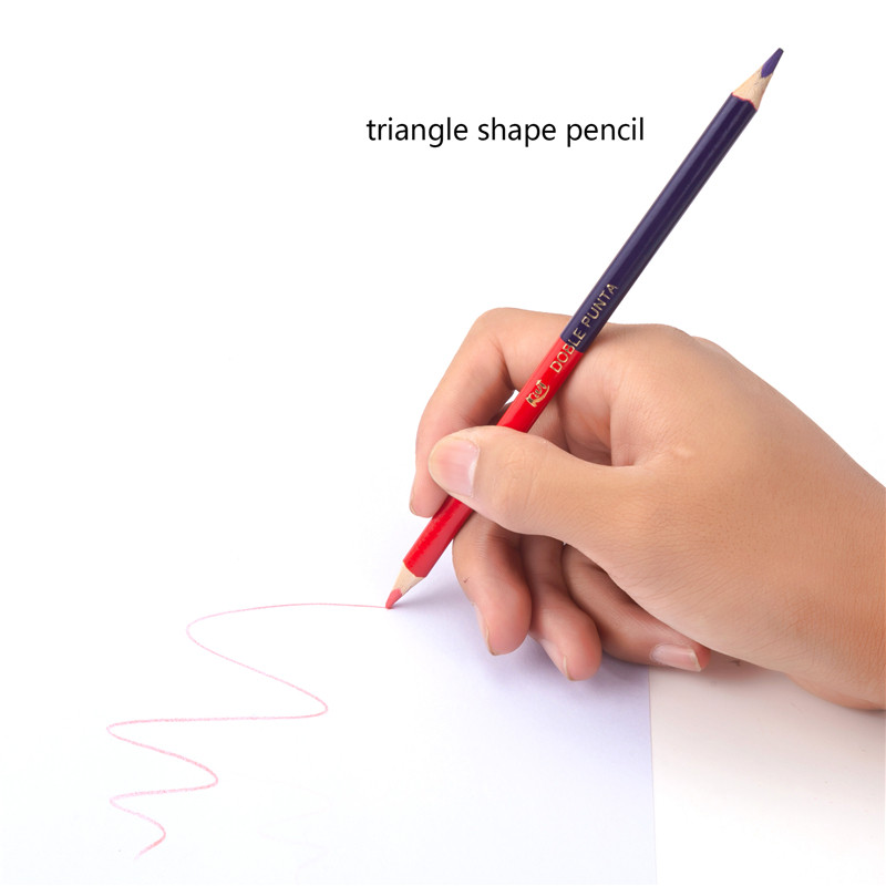 24 színű háromszögű, kétfejű ceruza professzionális rajzoláshoz és pasztell művészet prémium művészeti kellékeihez
