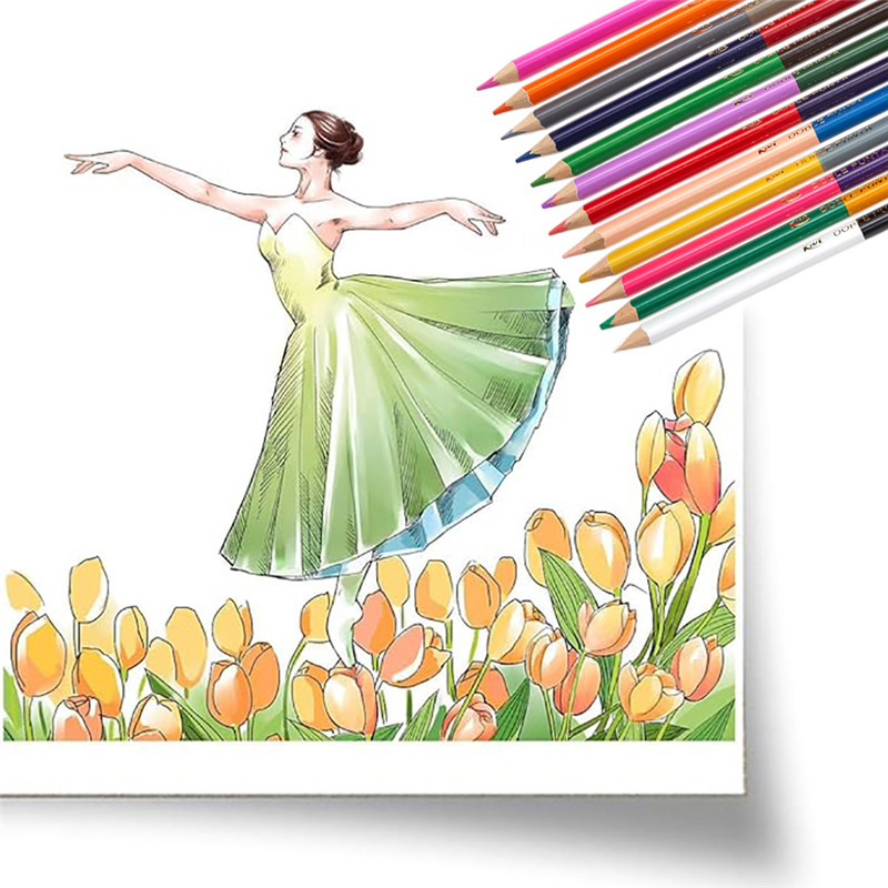 24 színű háromszögű, kétfejű ceruza professzionális rajzoláshoz és pasztell művészet prémium művészeti kellékeihez