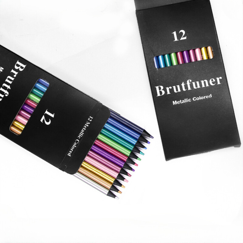 12 színű fémes színes ceruzák rajz vázlatkészlet színező színes ceruzák szakmai művészeti kellékek művésznek