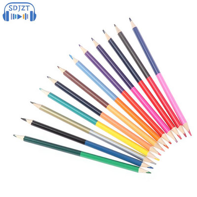 12 db 24 szín Kétfejű színes ólomceruza fa színes ceruzák rajzoláshoz Irodaszerek Irodai kellékek Iskolai felszerelések