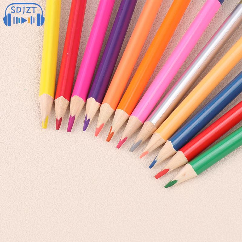 12 db 24 szín Kétfejű színes ólomceruza fa színes ceruzák rajzoláshoz Irodaszerek Irodai kellékek Iskolai felszerelések
